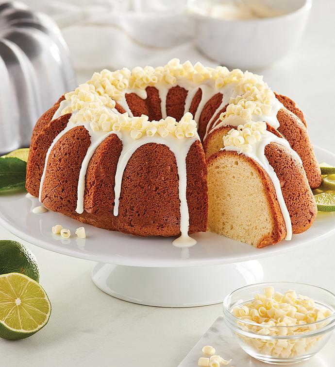 Lime and White Chocolate Bundt Cake